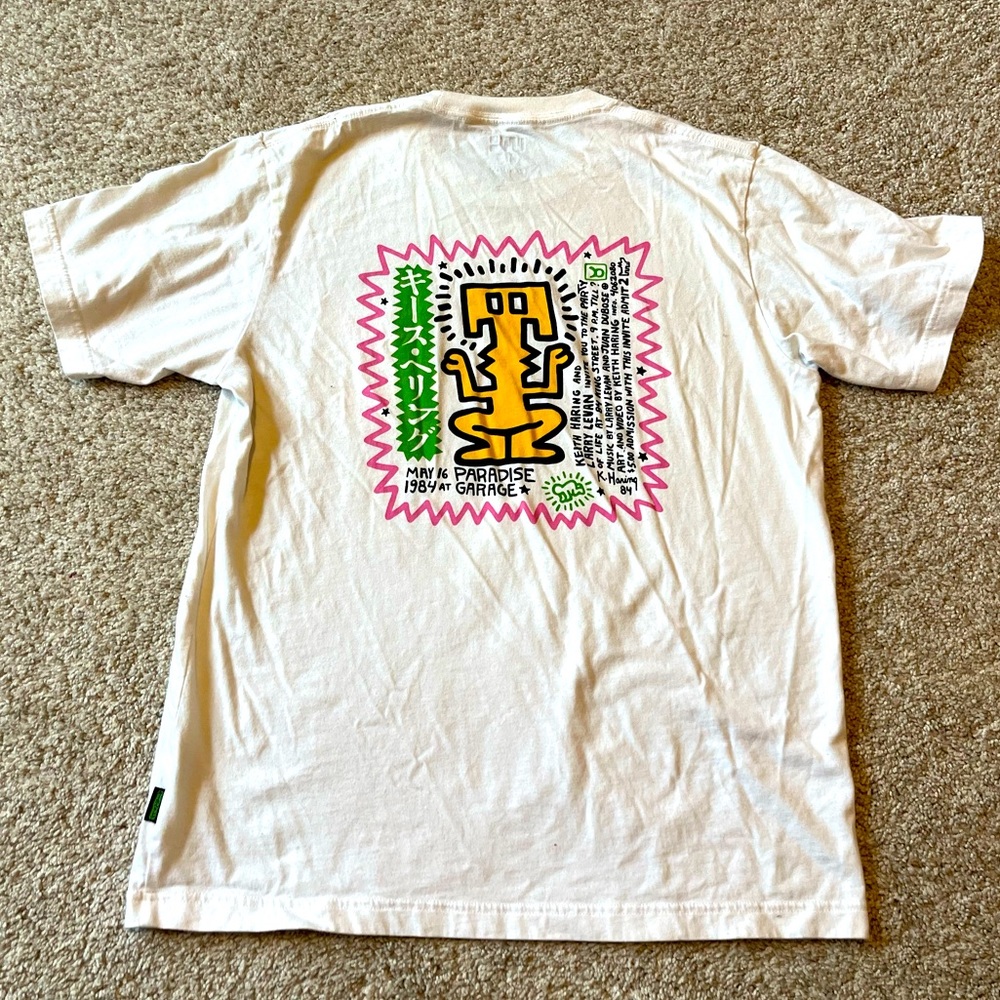 UNIQLO x Kieth Haring collab pocket graphic tee with design on the back